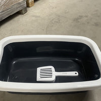 HKM-7608637 Cat Litter Box with Built-In Shovel for Easy Cleaning