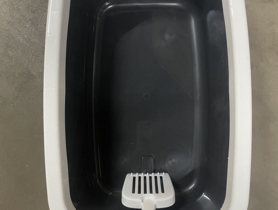 HKM-7608637 Cat Litter Box with Built-In Shovel for Easy Cleaning