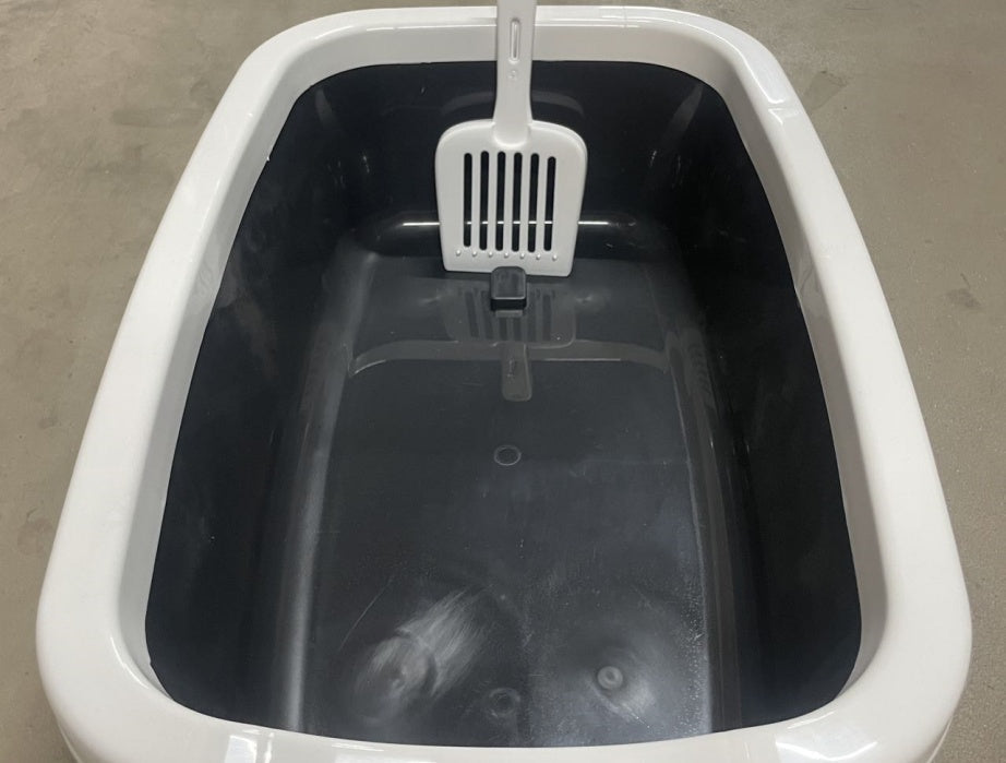 HKM-7608637 Cat Litter Box with Built-In Shovel for Easy Cleaning