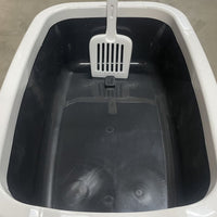 HKM-7608637 Cat Litter Box with Built-In Shovel for Easy Cleaning