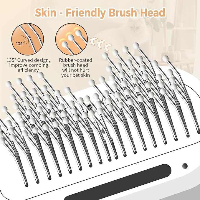 HKM-7608765 3-in-1 Pet Steam Brush with Water Mist Spray for Grooming and Shedding, Self-Cleaning Design for Cats and Dogs