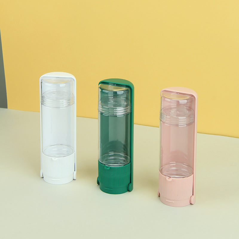HKM-7609021 Portable Pet Water Bottle with Drinking Bowl for Dogs and Cats ¨C Travel Feeder with Easy One-Click Design