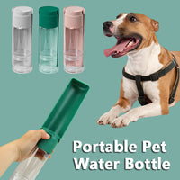 HKM-7609021 Portable Pet Water Bottle with Drinking Bowl for Dogs and Cats ¨C Travel Feeder with Easy One-Click Design