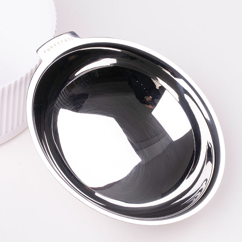 HKM-7609149 Single Bowl Anti-Tip Cat Tray in White, Blue, Gray, and Green - Medium Size