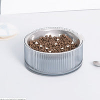 HKM-7609149 Single Bowl Anti-Tip Cat Tray in White, Blue, Gray, and Green - Medium Size