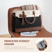 HKM-760915 Elegant Water-Resistant Leather Tote Bag for 15.6 Inch Laptops - Spacious Teacher Handbag