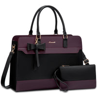 HKM-760915 Elegant Water-Resistant Leather Tote Bag for 15.6 Inch Laptops - Spacious Teacher Handbag