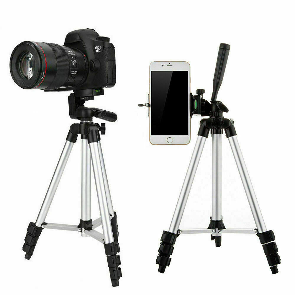 HKM-760915 Portable Aluminum Tripod Stand for Mobile Phones with 360-Degree Swivel Head and Quick-Flip Leg Locks