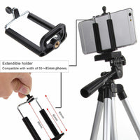 HKM-760915 Portable Aluminum Tripod Stand for Mobile Phones with 360-Degree Swivel Head and Quick-Flip Leg Locks