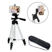 HKM-760915 Portable Aluminum Tripod Stand for Mobile Phones with 360-Degree Swivel Head and Quick-Flip Leg Locks
