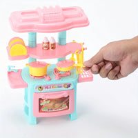 HKM-761043 Mini Kitchen Playset for Kids - Portable Food and Cooking Toy Set, Age 2 to 13 Years, Plastic Kitchen Accessories