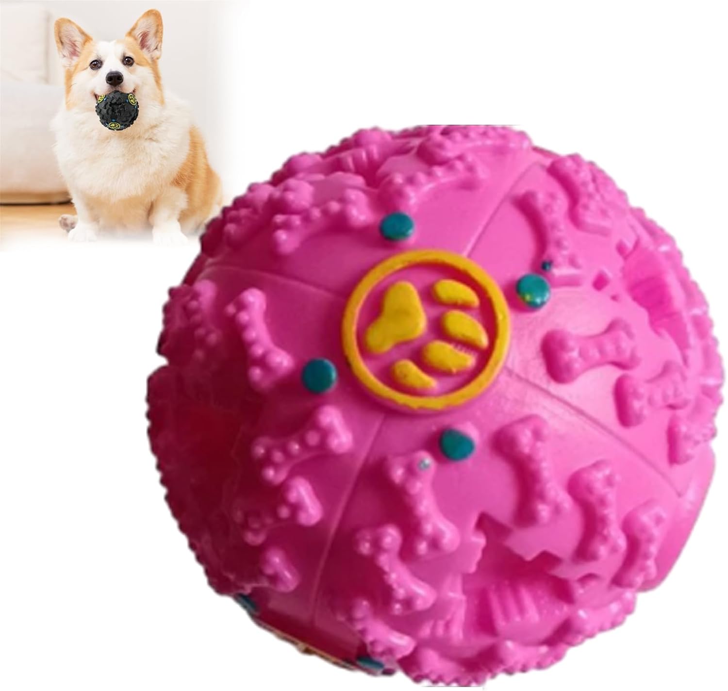 HKM-7611581 Giggle Dog Food Ball Toy - Bite-Resistant Puzzle for Dogs, Medium and Large Sizes Available