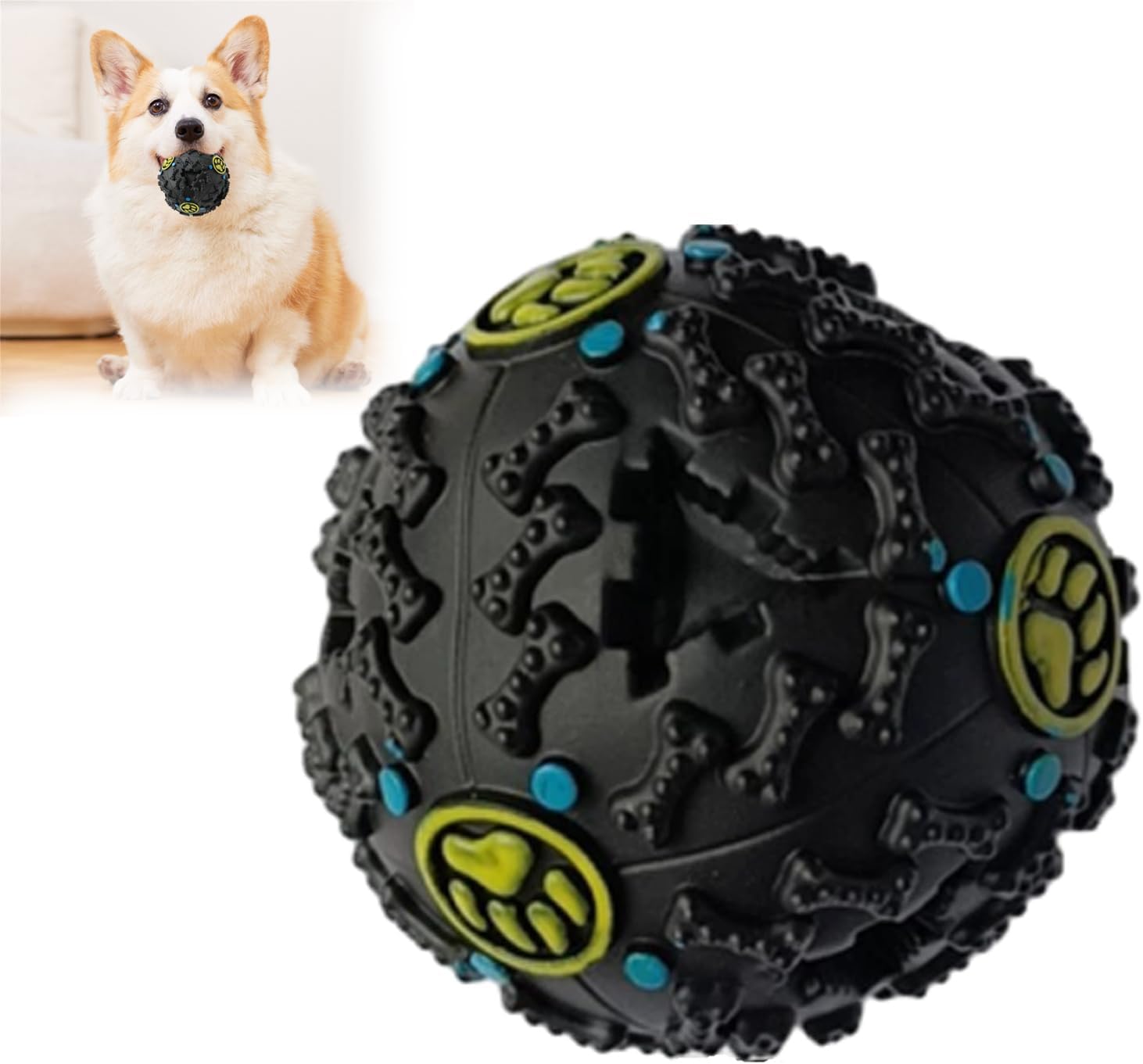 HKM-7611581 Giggle Dog Food Ball Toy - Bite-Resistant Puzzle for Dogs, Medium and Large Sizes Available