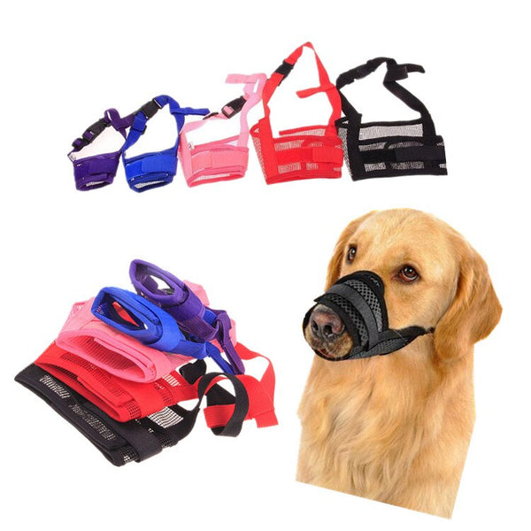 HKM-7612605 Breathable Nylon Mesh Dog Muzzle Cover in Multiple Colors and Sizes