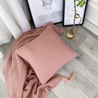 HKM-761363 Nordic Wool Knitted Pillow Cushion in Solid Colors