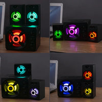 HKM-761363 RGB Colourful LED Desktop Gaming Speaker with Subwoofer