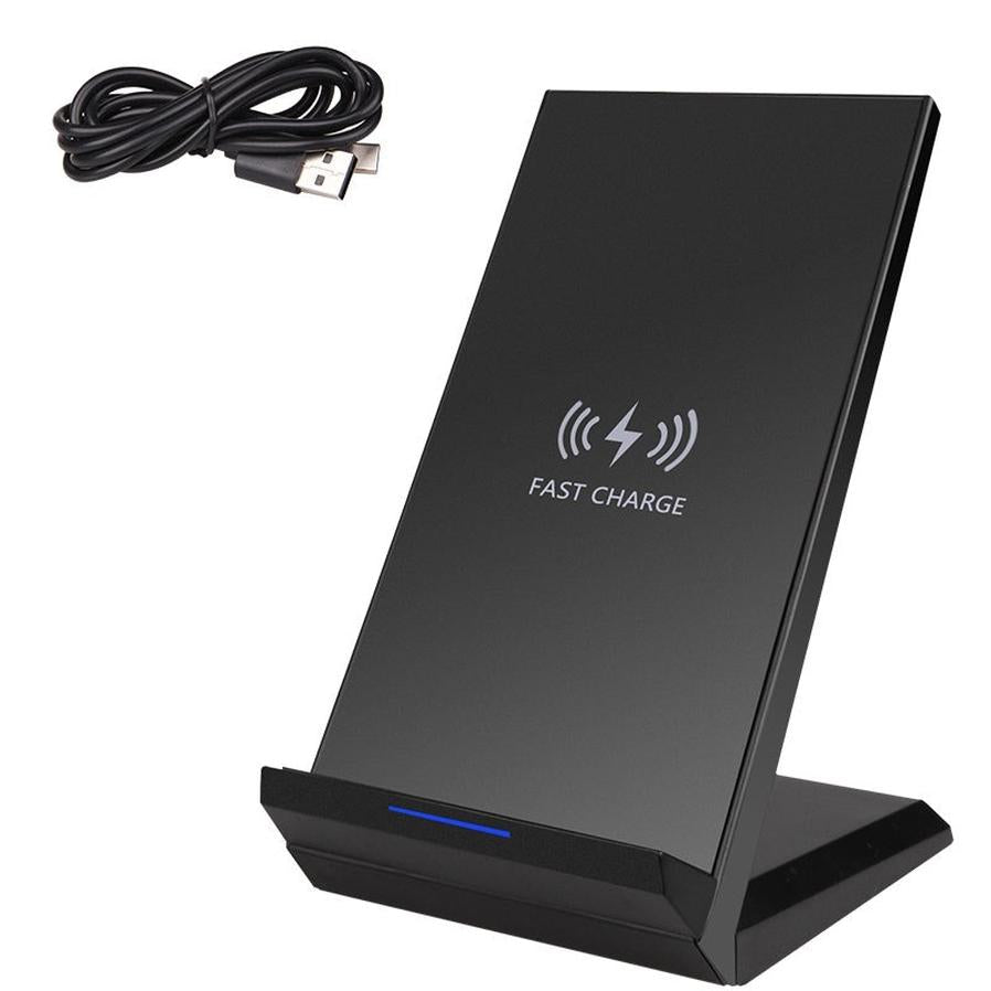HKM-761427 15W Fast Wireless Charger for QI-Compatible Mobile Phones, 1m Cable, ABS Material, Black/White