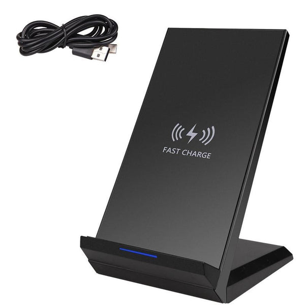 HKM-761427 15W Fast Wireless Charger for QI-Compatible Mobile Phones, 1m Cable, ABS Material, Black/White