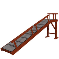 HKM-7614397 Wooden Dog Ramp with Removable Guardrails, Non-Slip Carpet Surface, 73 Long, Suitable for Pets Up to 88 lbs