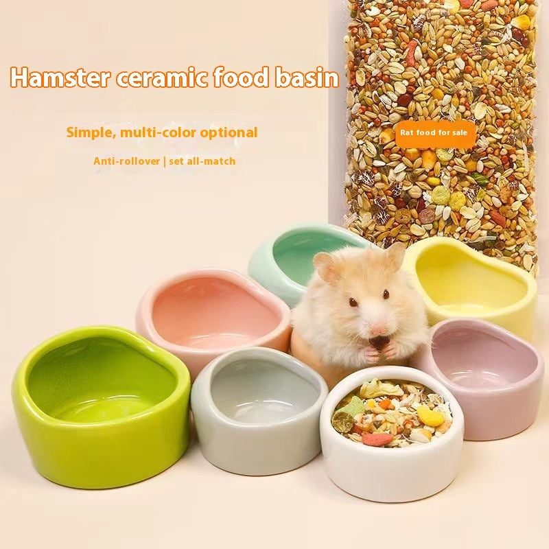 HKM-7614909 Ceramic Small Food Bowl for Hamsters and Chipmunks in Multiple Colors