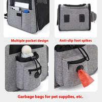 HKM-7615165 Portable Breathable Foldable Pet Bag - 35L Capacity in Gray and Blue