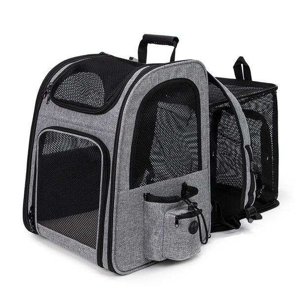 HKM-7615165 Portable Breathable Foldable Pet Bag - 35L Capacity in Gray and Blue