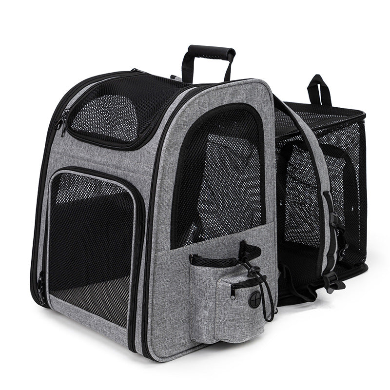 HKM-7615165 Portable Breathable Foldable Pet Bag - 35L Capacity in Gray and Blue