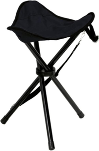 HKM-761555 Portable Black Nylon Collapsible Stool for Outdoor Use