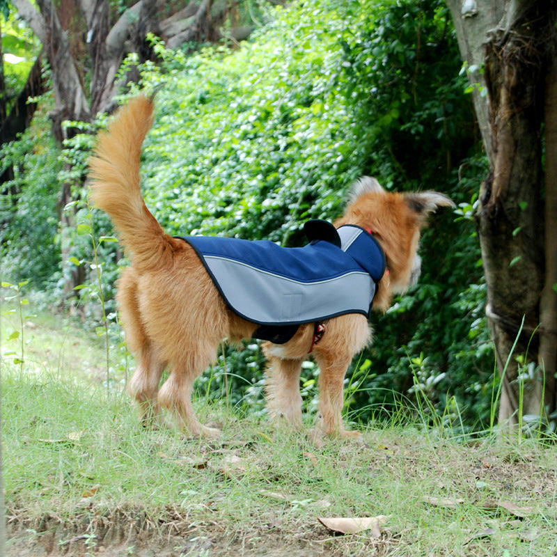 HKM-7617085 Waterproof Breathable Outdoor Dog Stormsuit in Blue and Brown