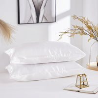 HKM-761747 Satin Imitation Silk Simple Pillowcase for Double Long Pillow - Modern Twill Weave