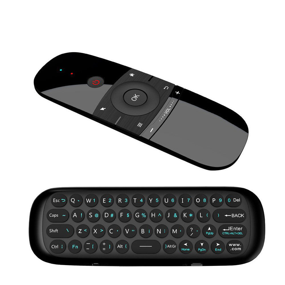 HKM-761875 Compact Wireless Keyboard, Mouse, and Remote Control Set - Portable 57 Keys with USB Rechargeable Battery