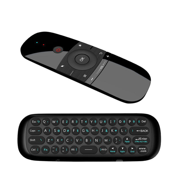 HKM-761875 Compact Wireless Keyboard, Mouse, and Remote Control Set - Portable 57 Keys with USB Rechargeable Battery