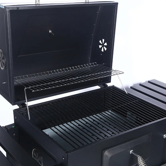 HKM-761875 Large Outdoor Charcoal Barbecue Grill with Carbon Steel Patio Rack