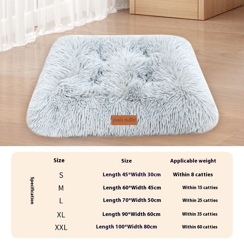 HKM-7620541 Cozy Thick Warm Pet Cushion Mat for Cats and Dogs - Breathable Plush Mattress in Various Sizes