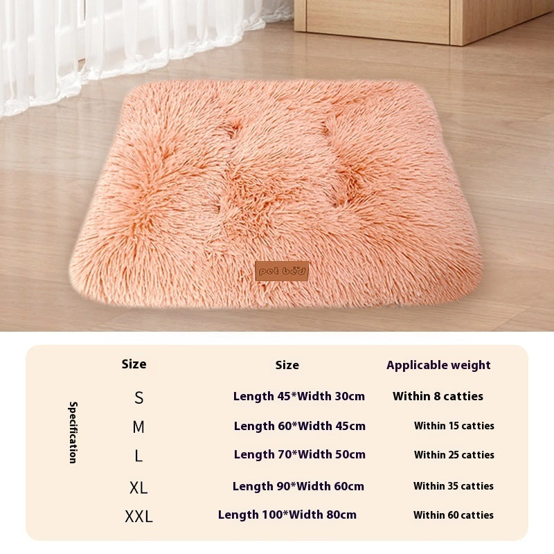 HKM-7620541 Cozy Thick Warm Pet Cushion Mat for Cats and Dogs - Breathable Plush Mattress in Various Sizes