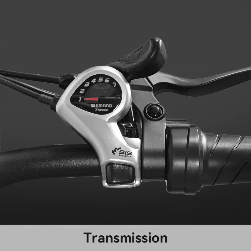 HKM-762067 1000W Electric Mountain Bike with 26 Inch Fat Tires, Front Suspension, 7-Speed Gears, and 48V Battery