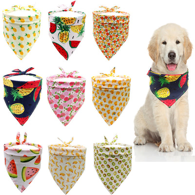 HKM-7621053 Pet Saliva Towel - Soft Cotton Triangle Towel for Small to Large Dogs (S: 40x30x30, M: 62x43x43)