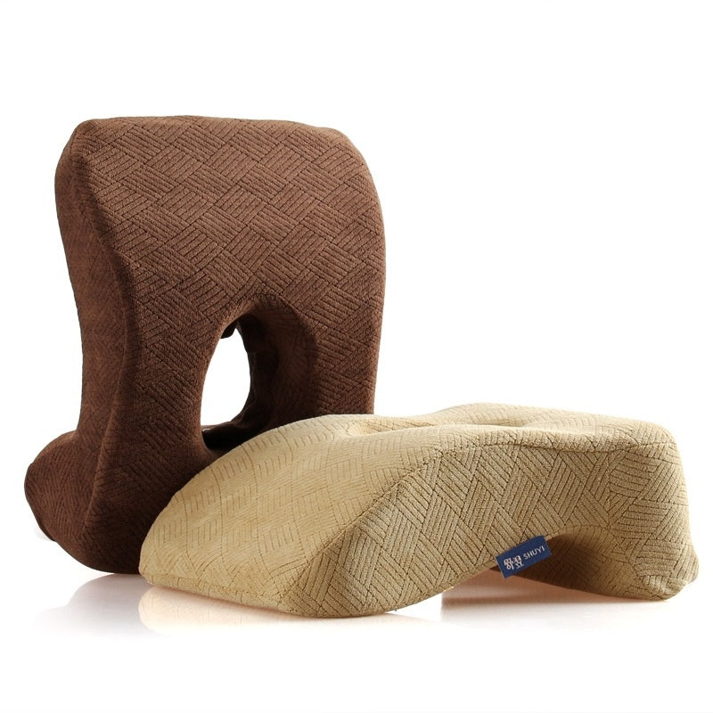 HKM-762195 Siesta Pillow - Ergonomic Lunch Break Cushion with Breathable Velvet Fabric, 31x23x11cm
