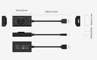 HKM-762195 USB Multi-Function External Sound Card with Mute Switch and Volume Control, Compatible with Windows/Mac OS/Linux