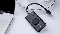 HKM-762195 USB Multi-Function External Sound Card with Mute Switch and Volume Control, Compatible with Windows/Mac OS/Linux