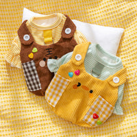 HKM-7624125 Autumn and Winter Small Animal Two-Legged Overalls in Rock Yellow Chicken and Lomi Brown Tiger