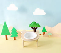HKM-7624637 Natural Wood Bear Design Pet Bowl with Single and Double Rack Options
