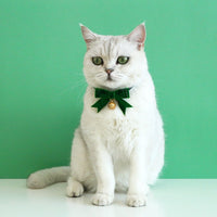 HKM-7625021 Velvet Hand Bow Tie with Anti-Suffocation Buckle for Pets - Available in Red, Green, Blue and Fan Patterns
