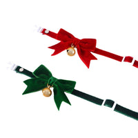 HKM-7625021 Velvet Hand Bow Tie with Anti-Suffocation Buckle for Pets - Available in Red, Green, Blue and Fan Patterns