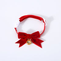 HKM-7625021 Velvet Hand Bow Tie with Anti-Suffocation Buckle for Pets - Available in Red, Green, Blue and Fan Patterns