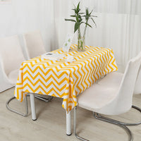 HKM-762579 Nordic Yellow Ripple Cotton-Linen Rectangle Tablecloth - Multiple Sizes Available