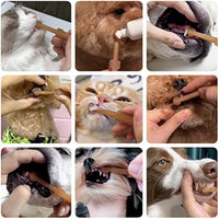 HKM-7625917 360-Degree Silicone Dog and Cat Toothbrush with Tongue Cleaner and Storage Cup for Effective Dental Care