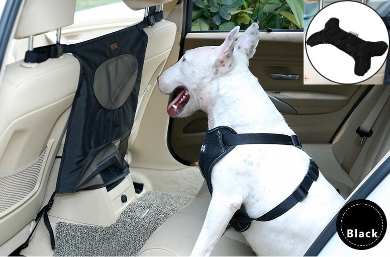 HKM-7627069 Rear Seat Pet Safety Barrier - Anti-Dog Harassment Screen for Cars - 54x49cm