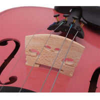 HKM-762771 Pink Violin with Box Bow and Rosin Set