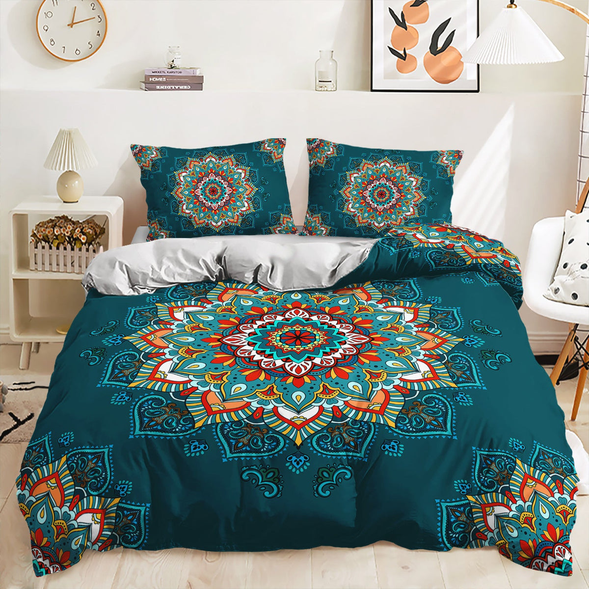 HKM-762835 Printed Quilt Cover Set with Bed Sheet and Pillowcase - Multiple Sizes Available